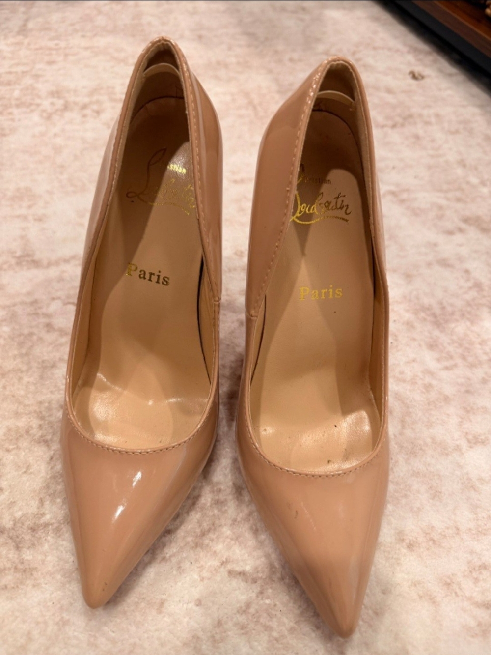 Christian Louboutin Blush Patent Pointed-Toe Pumps